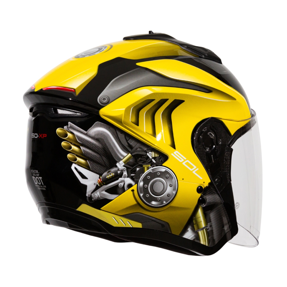 SOL】SO-XP 動力黑/黃3/4罩(開放式安全帽│機車│內襯│半罩│女性適用