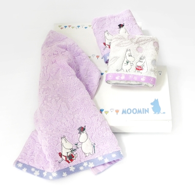 日本丸真 Moomin嚕嚕米 盛開派對毛巾禮盒 三件組