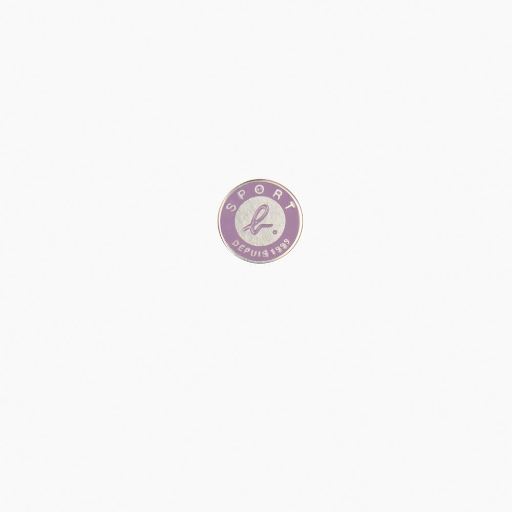 agnes b.Sport b.單隻 白鋼 標誌耳環 紫色