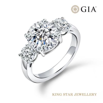 King Star GIA 一克拉 鉑金台D color 天然鑽石戒指(總視覺效果3.6克拉)
