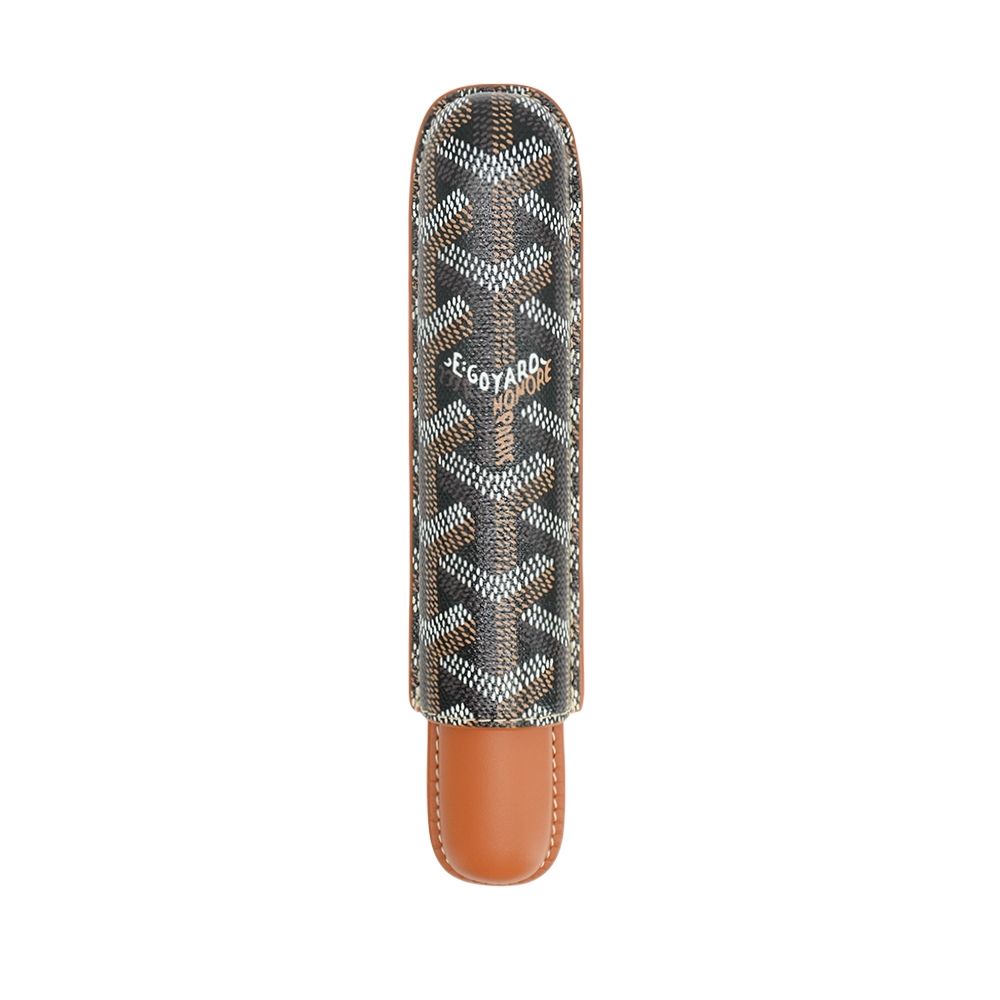 Goyard Churchill 單支皮革雪茄盒(黑/棕)