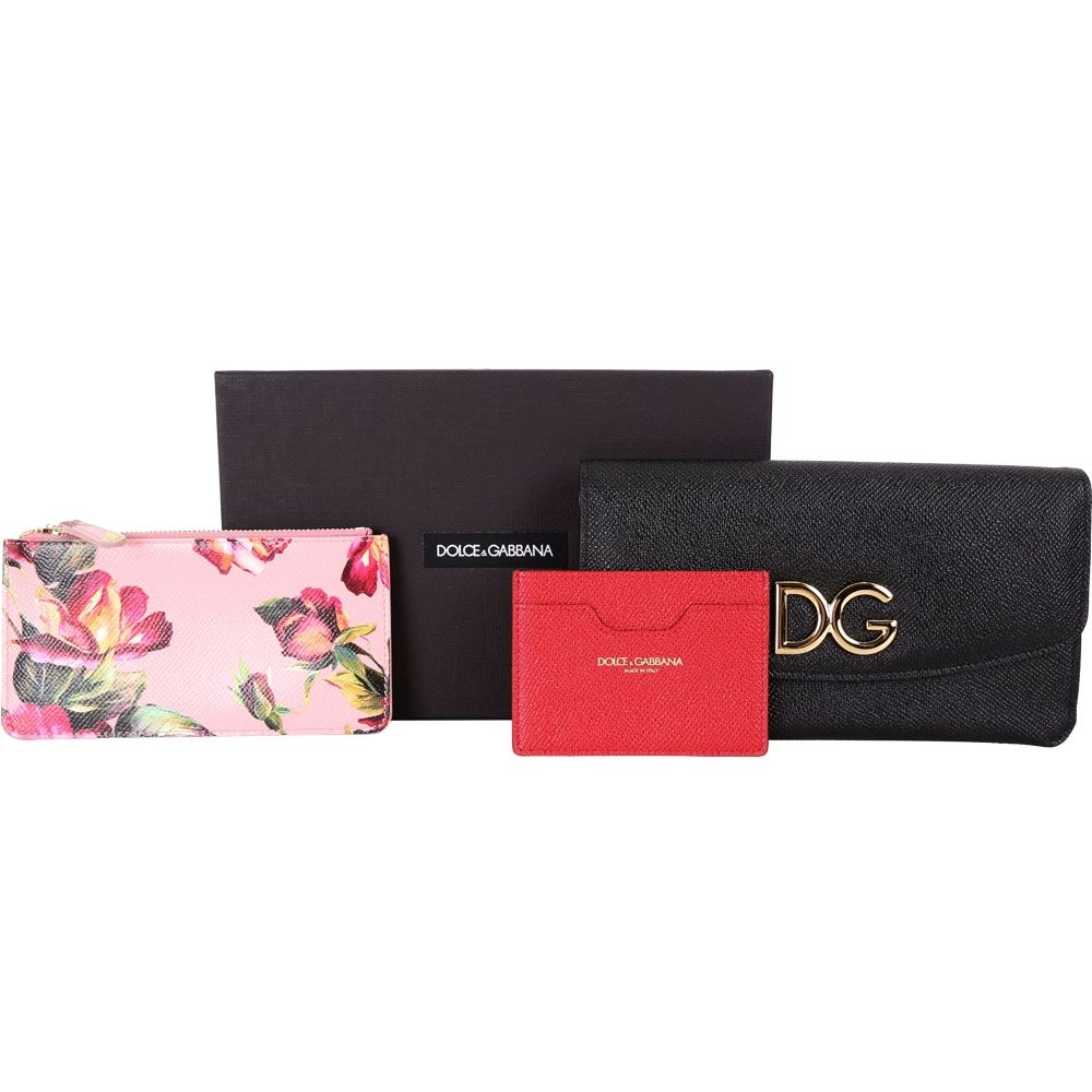 DOLCE & GABBANA 拼色多功能長夾(附可拆零錢袋x卡片夾)