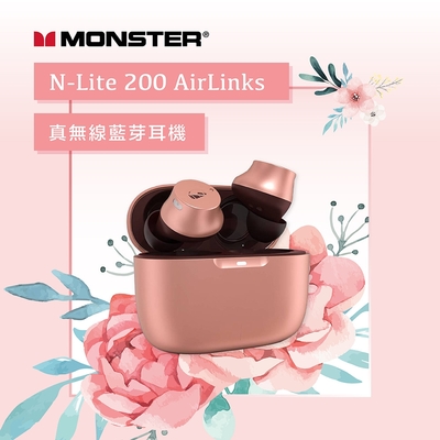 Monster 魔聲|N-Lite 200 AirLinks 真無線藍牙耳機(櫻花粉)