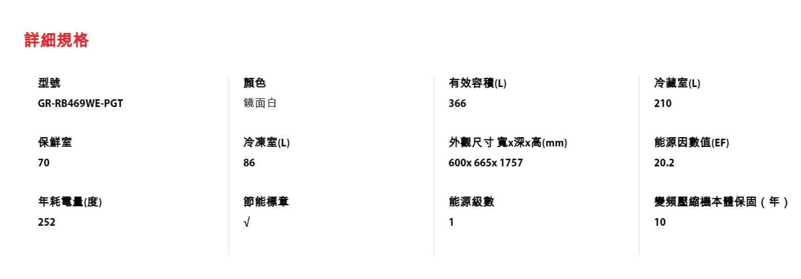 TOSHIBA東芝 GR-RB469WE-PGT - 詳情1