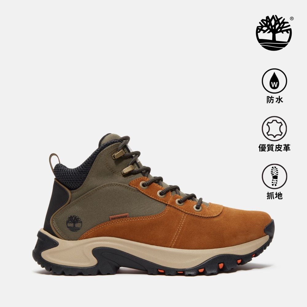 Timberland官方旗艦 男款棕色Mt. Maddsen防水中筒健行鞋|A6DNEES4