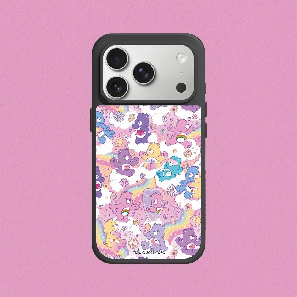 犀牛盾 iPhone 15/16/17/18系列 SolidX強化吸震緩衝防摔手機殼/Care Bears-粉紫樂園 (經典黑)