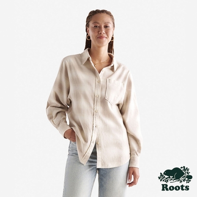 Roots女裝- MANNING FLANNEL RELAXED 襯衫-奶油色