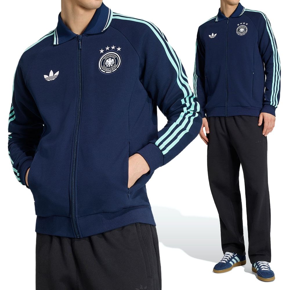 氣志團　IDO-GI 上下 Adidas Dfb A Og Jk 男款藍色足球世界盃德國拉鍊夾克外套JZ9336