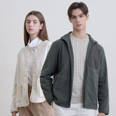 GIORDANO 男/女裝搖粒絨口袋外套【多色任選】