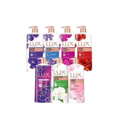 LUX麗仕 柔膚/清爽/精油香氛沐浴乳x 4(1L或900ml/瓶)_多款選