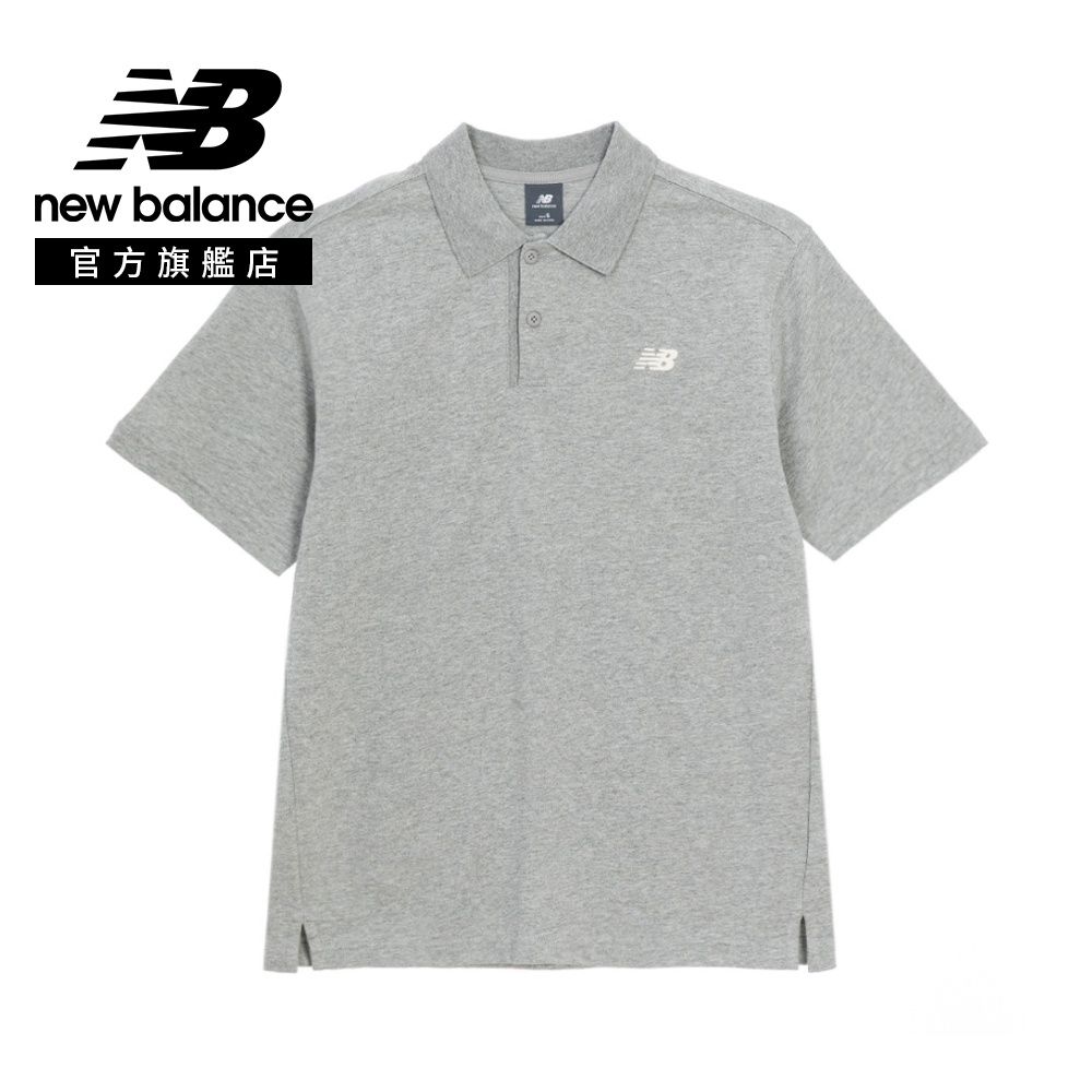 【New Balance】Polo衫短袖上衣_男性_灰色_MT6186UZGHM