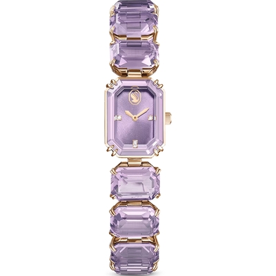 SWAROVSKI 施華洛世奇 Millenia 風格無限八角切割水晶腕錶 女錶 手錶 禮物-紫 5722364