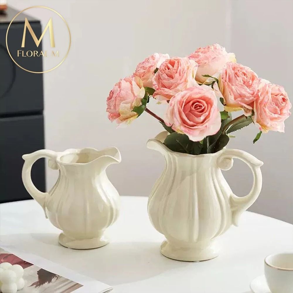 壺　花器　置物 Floral M】法式洛可可優雅陶瓷壺花瓶(花瓶/插花/玻璃瓶/小口花瓶/花器