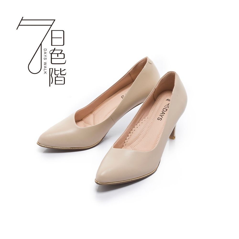 FAIR LADY 經典好評上班鞋．七日色階7Days｜真皮高跟、中跟、低跟樂福鞋 多款 均一價 (C款-典雅杏)