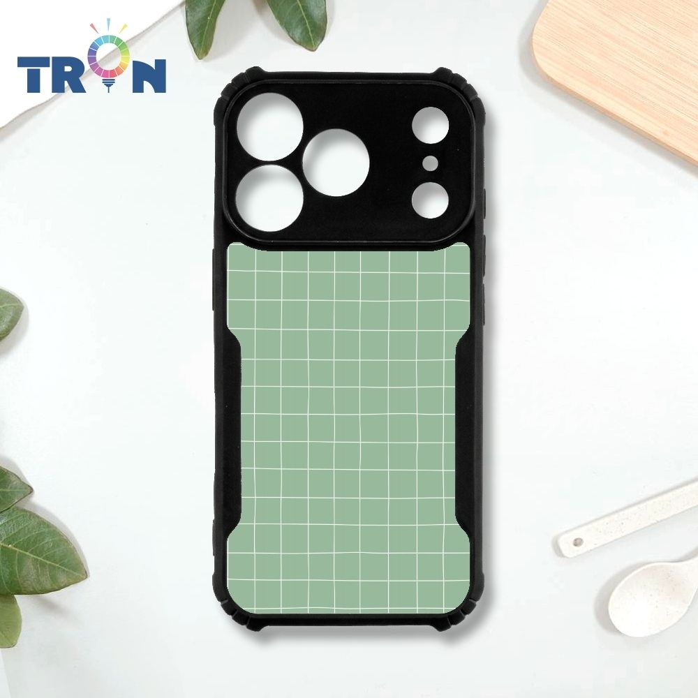 TRON iPhone 17 Pro 簡約格紋-1 四角防摔 機甲殼 軟硬殼 手機殼
