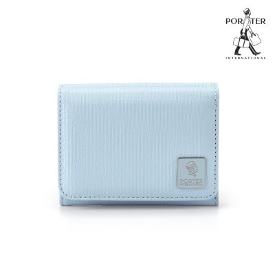 PORTER INTERNATIONAL - 復古品味MORI三折零錢短夾 - 輕霧藍