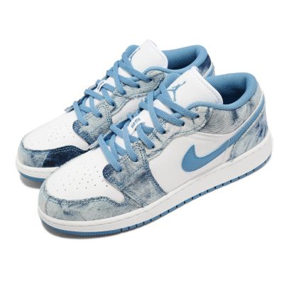 Nike Air Jordan 1 Low GS 大童 單寧 牛仔 AJ1 喬丹 女鞋 藍 白 DM8947-100