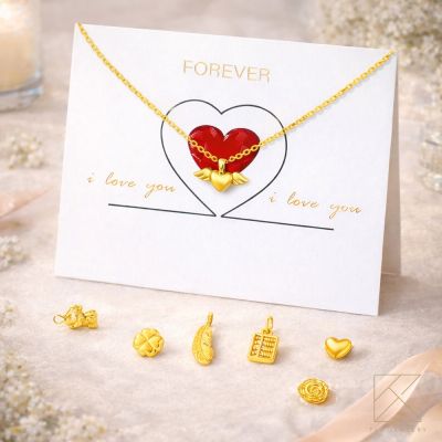 【TLH】母親節限定 黃金墜項鍊 愛情限時批 約重0.02錢±0.01