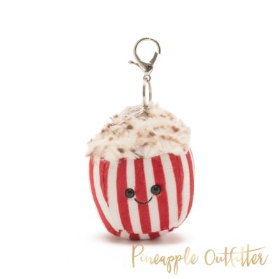 Pineapple Outfitter-復古可愛的爆米花桶絨毛吊飾-紅色
