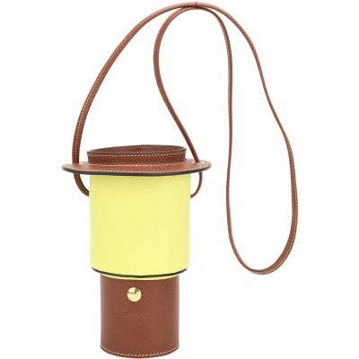 LONGCHAMP EPURE 壓紋牛皮 肩斜背提燈包(XS/棕色)