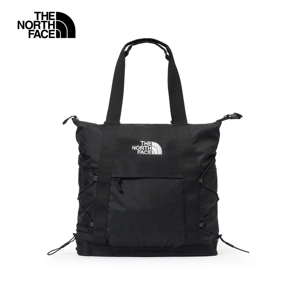 【The North Face 官方旗艦】 北面男女款黑色DWR防潑水背提兩用托特包｜52SV4HF