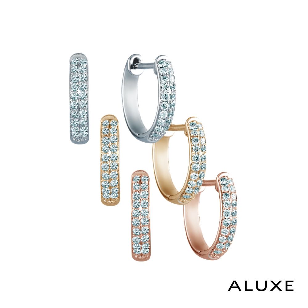 ALUXE 亞立詩 18K金 鑽石耳環 優雅之圓 EE0715