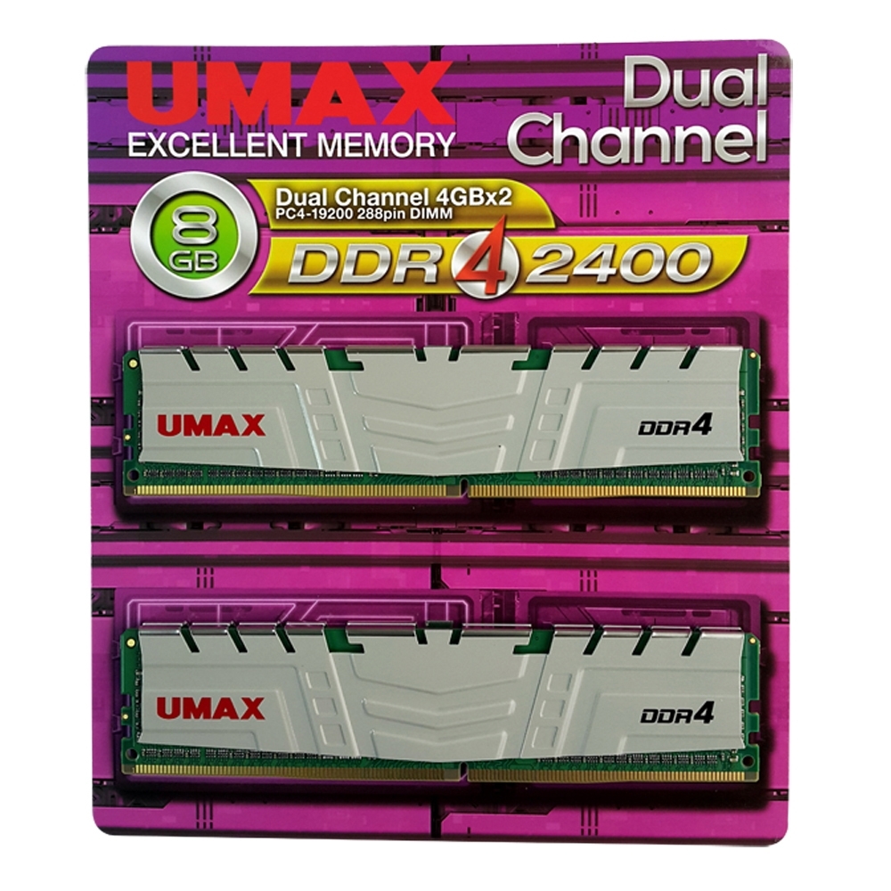 UMAX DDR4 2400MHz 8GB×2 PCメモリ ジャンク品 UMAX DDR4 2400 8GB(4Gx2)含散熱片-雙通道桌上型記憶體| DDR4 2400