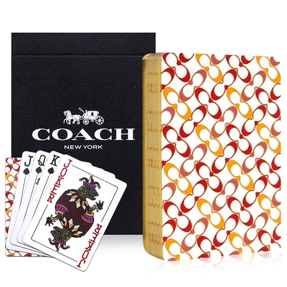 COACH 彩色燙金大C LOGO撲克牌