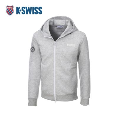 K-SWISS 運動外套 TW HOODIE JACKET 連帽 拉鍊 男款 灰色 1012503-049