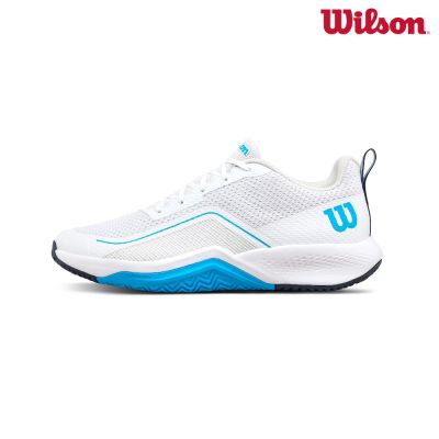 【Wilson威爾森】男款 網球鞋 RUSH PRO LITE (寬楦 / 輕量 / 穩定支撐)-白色/原子藍