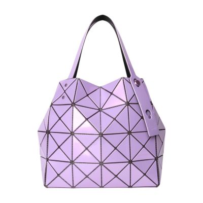 ISSEY MIYAKE  BAOBAO 幾何方格4x4手提寶石包(粉紫色)