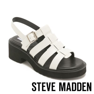 STEVE MADDEN-素面羅馬厚底涼鞋 TWESME-白色
