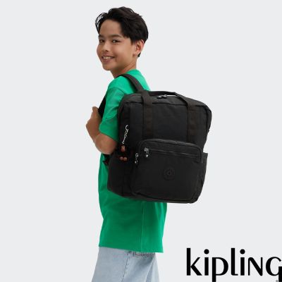 Kipling 極簡耀黑機能手提後背包-BUDDY