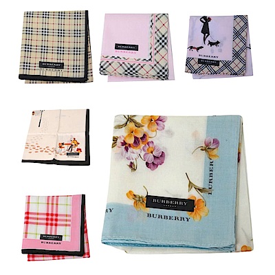 BURBERRY 經典品牌格紋字母LOGO圖騰帕領巾
