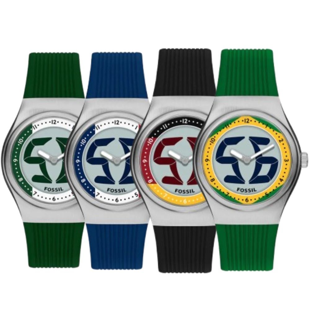 FOSSIL Big Tic World Flags系列限定手錶 橡膠錶帶 40 MM (多款可選)