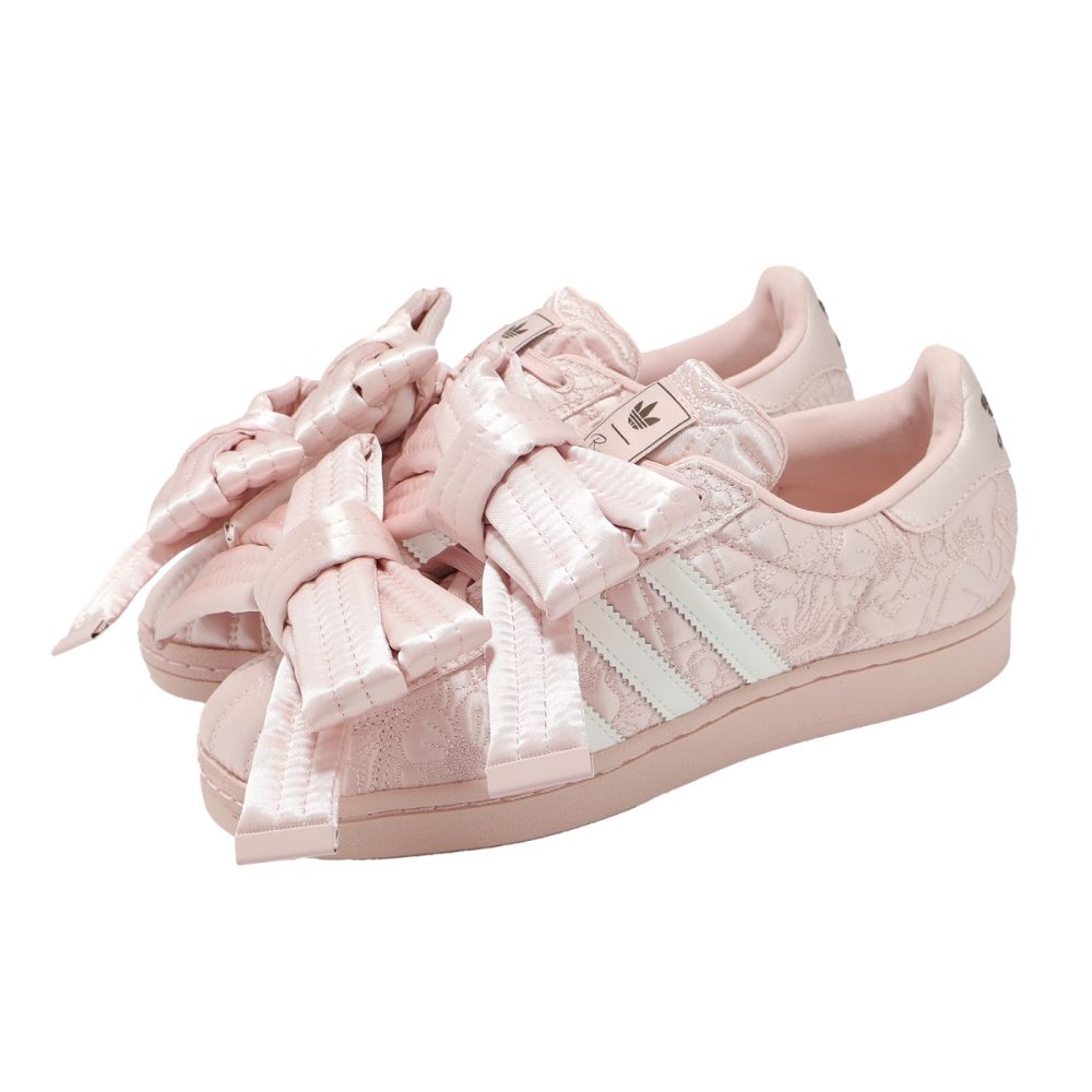 adidas x Caroline Hu Superstar W 女鞋 聯名休閒鞋 粉紅 大蝴蝶結 緞面 愛迪達 JQ8737