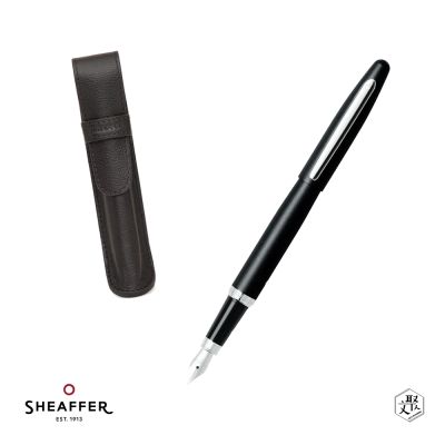 【SHEAFFER】VFM系列霧黑鋼筆-M尖+皮革筆袋禮盒 免費刻字(原廠正貨)