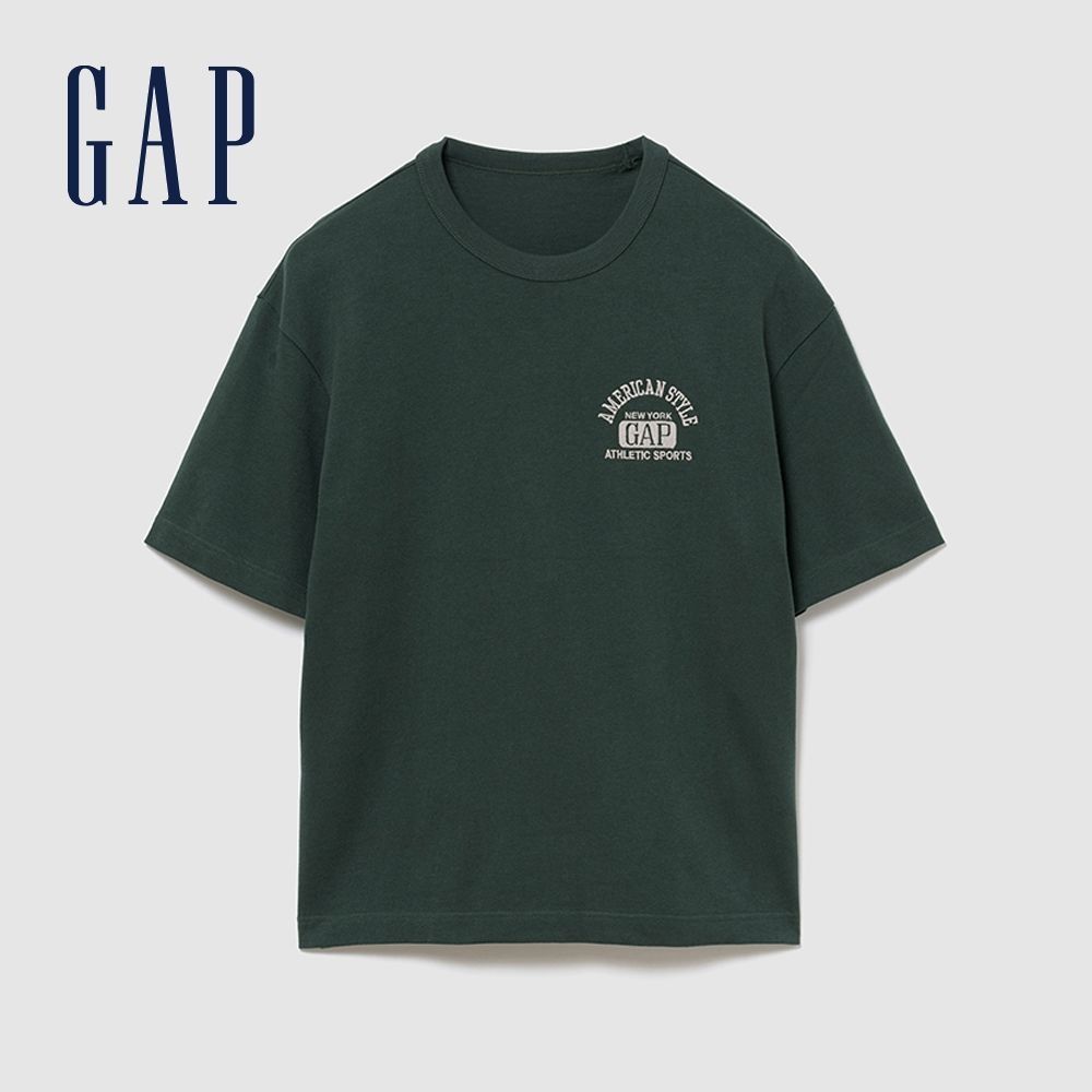 【GAP】男裝T恤/短褲【多款任選】 (重磅 Gap Logo T恤-黑色)