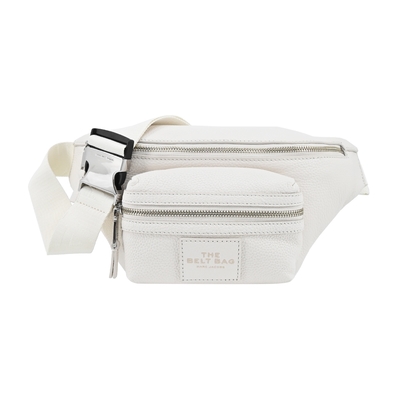 MARC JACOBS THE LEATHER 荔枝紋拉鍊前口袋腰包-白