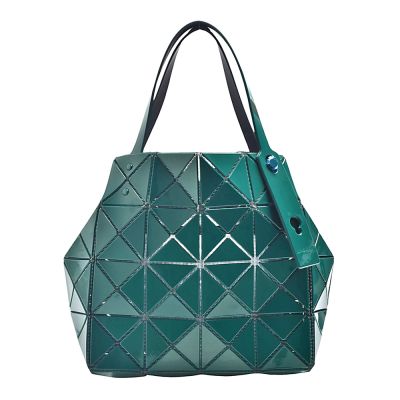 ISSEY MIYAKE 三宅一生 BAOBAO CARAT系列 4X4亮面手提包(孔雀石綠色)