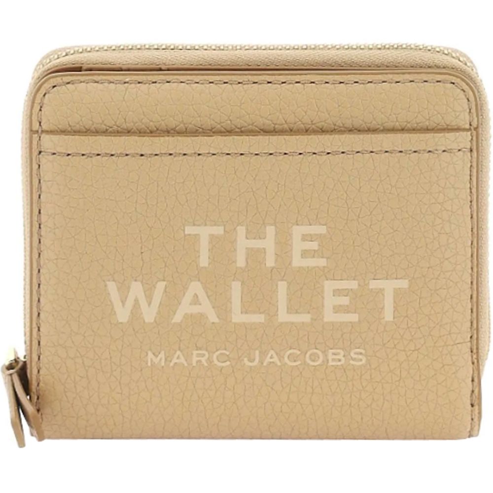 COACH X MARC JACOBS 皮夾均一價 (3.奶茶荔枝紋皮革迷你方形對折釦式拉鍊零錢袋短夾)