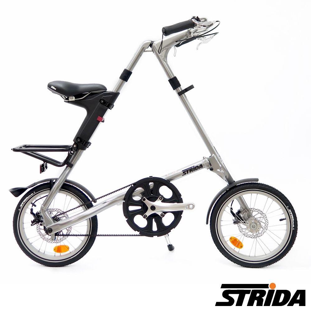 STRiDA速立達 5.0版16吋M把 鋁合金折疊單速單車(碟剎)-電鍍銀色