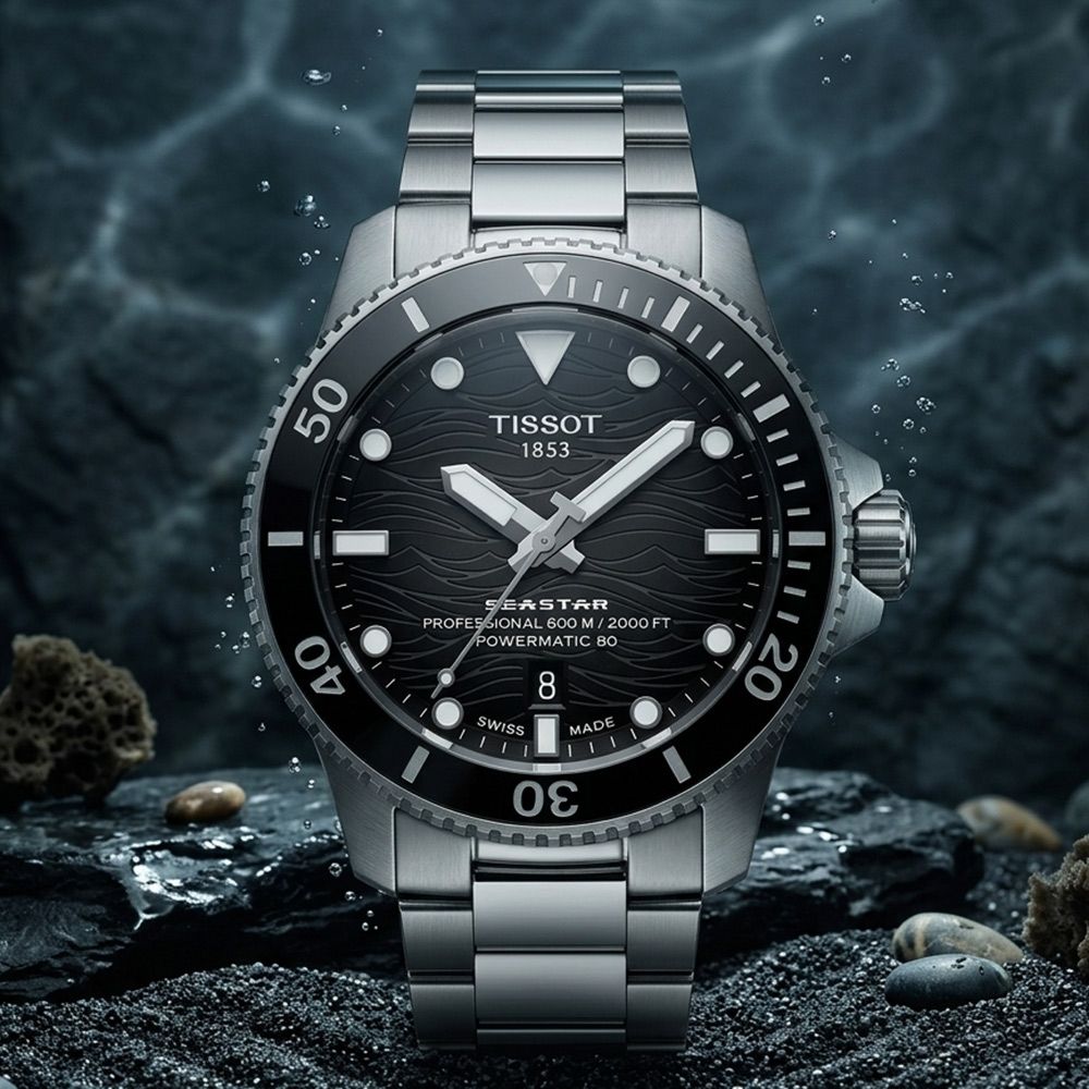 TISSOT 天梭 官方授權 Seastar 2000 T120.907.11.051.00 海洋之星600米潛水機械錶 開學購物季 送禮首選-灰/44mm T1209071105100