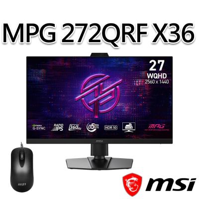 【滑鼠組】msi微星 MPG 272QRF X36 27吋 平面電競螢幕 (27 /2560x1440/16:9/360Hz/IPS)
