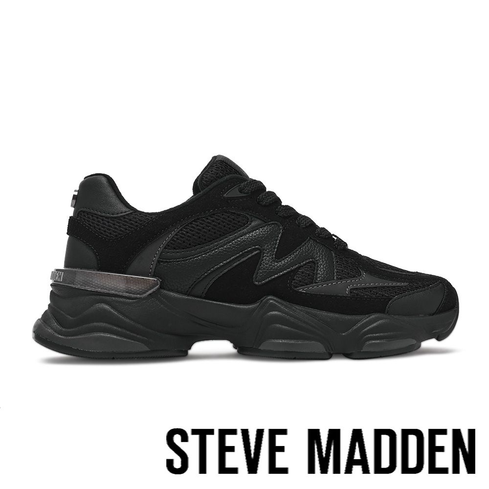 STEVE MADDEN-奢華閃鑽拼接透膚休閒鞋 STRIDERS-黑色