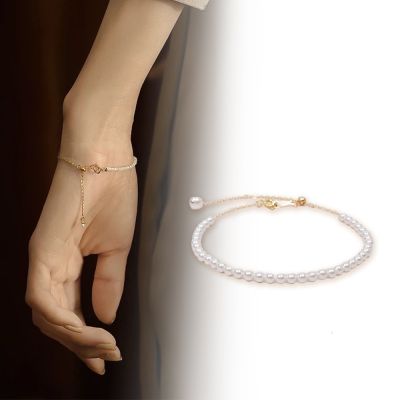 【City Diamond 引雅】網路獨家 天然米粒珍珠伸縮手鍊/耳環(珠潤月詠系列)