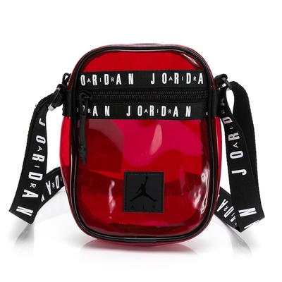 NIKE 側背包 斜背包 小包 運動包 JORDAN 喬丹 透明紅 JD2023009GS-001