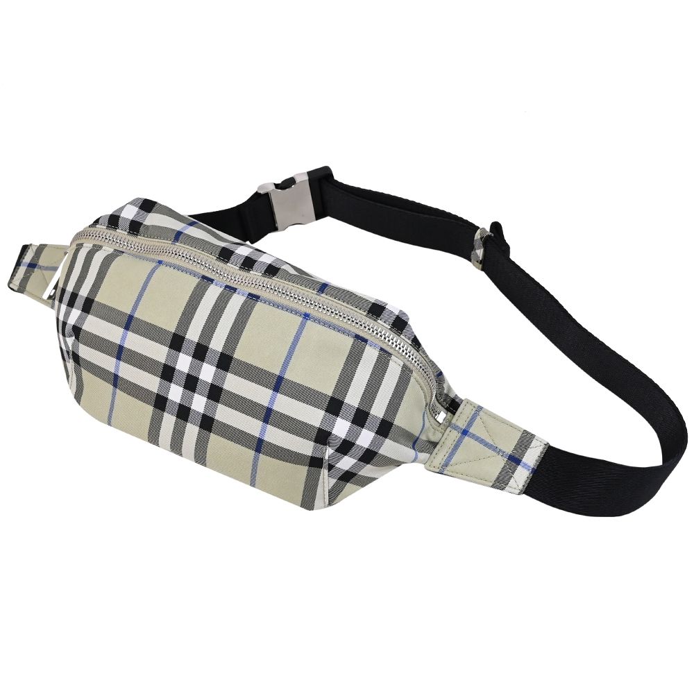BURBERRY 格紋造型腰包/胸口包(灰綠)