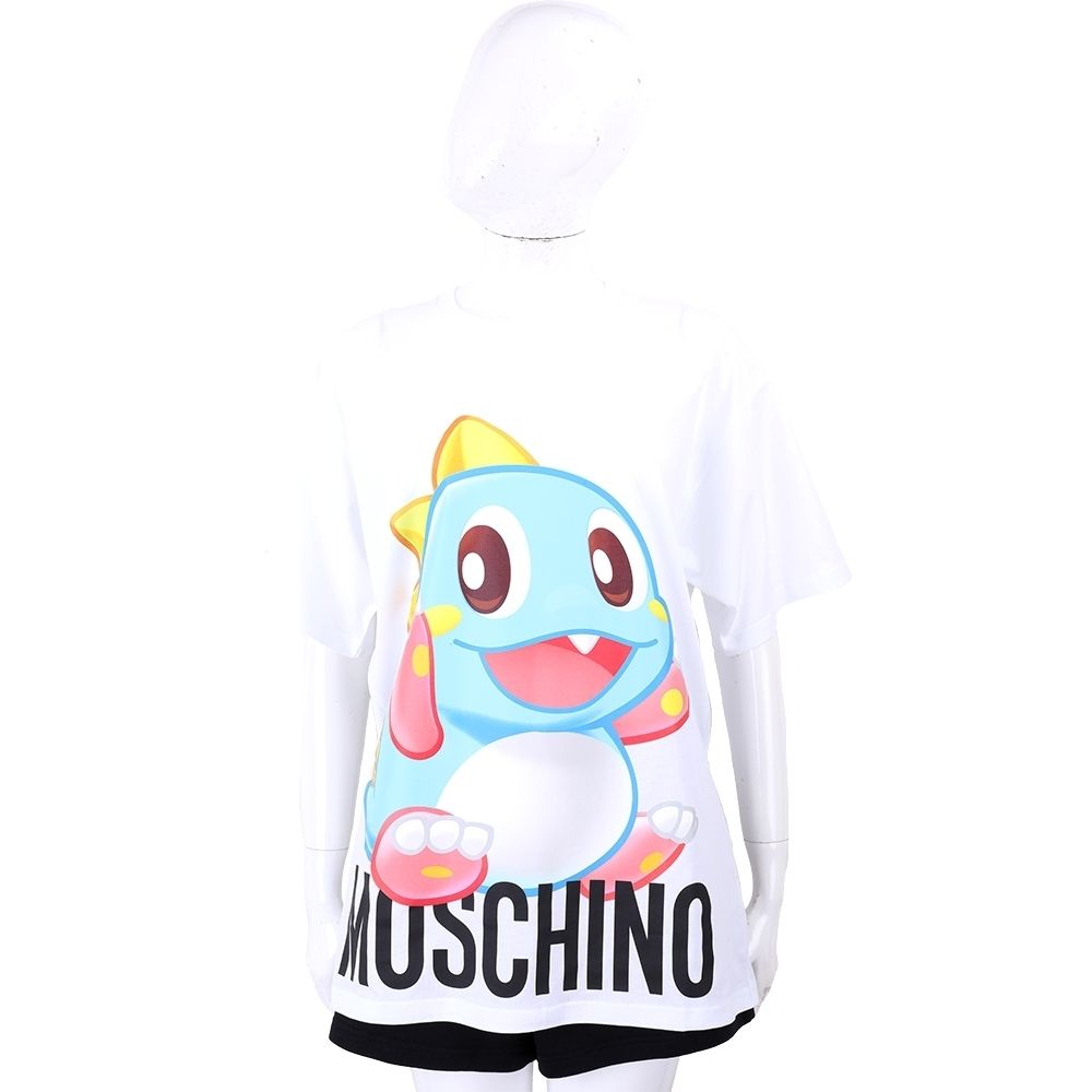 MOSCHINO 彩繪泰迪熊 x 泡泡龍聯名 寬鬆版純棉短袖TEE T恤-多款可選 (泡泡龍聯名-白色)