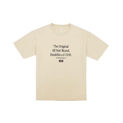 CONVERSE WASHED TEE NATURAL IVORY 短袖上衣 男 米色-MCH624-W0L